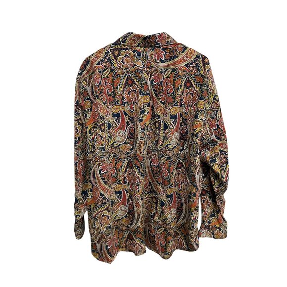 Cremieux Classics Paisley Button Front Shirt Multicolor Sz XXL Boho Eclectic Wor - Picture 2 of 11